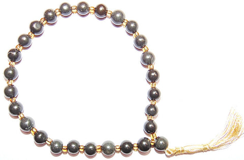 Black Hakik wrist mala 27+1 beads