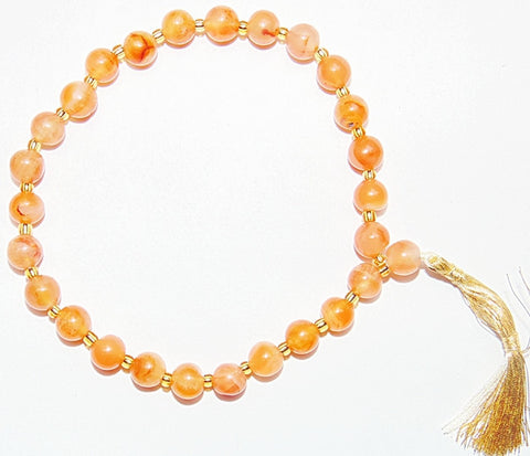 Carnelian wrist mala of 27+1 beads