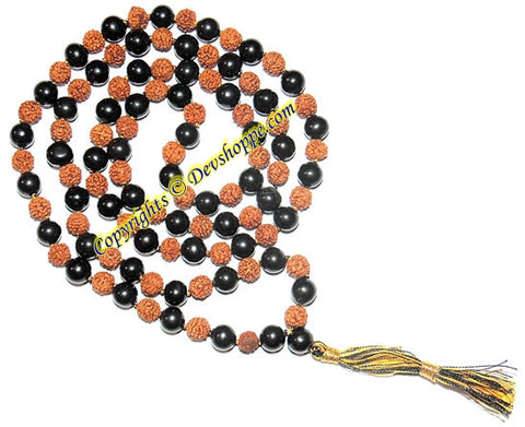 Rudraksha black hakik mala