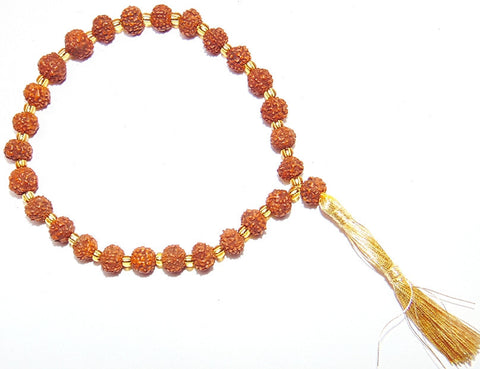 Rudraksha 7 mm sized beads Wrist mala 27+ 1 beads