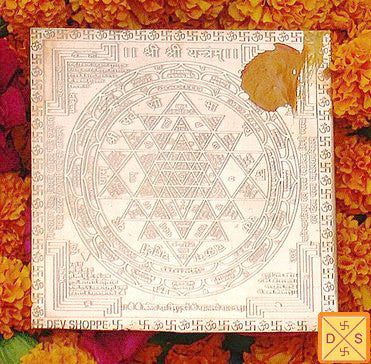 Sri yantra on copper plate