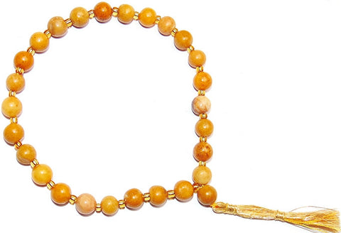 Yellow agate wrist mala 27+1 beads