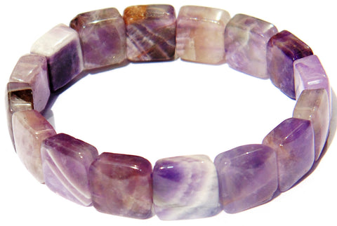 Amethyst bracelet of square shaped beads