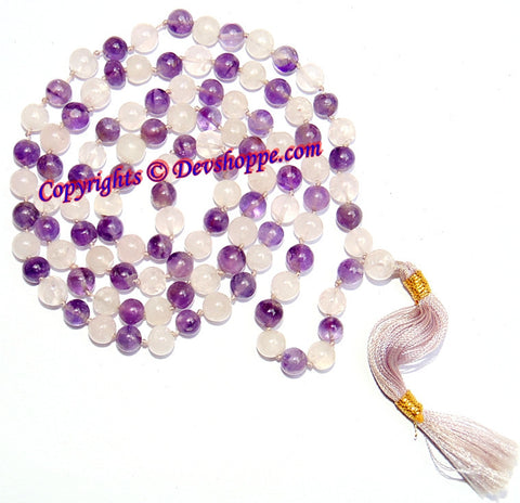 Amethyst RoseQuartz combination mala