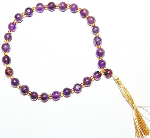 Amethyst Wrist mala of 27+1 beads