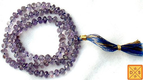 High grade Amethyst mala in cutting