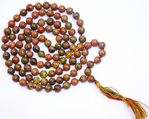 Bloodstone mala to bring strength of mind & confidence