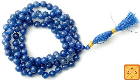 Blue hakik (agate) mala for healing and goodluck