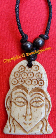 Buddha pendant in black thread