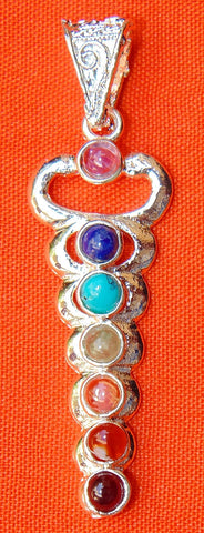 Chakra Celtic snake pendant in German silver