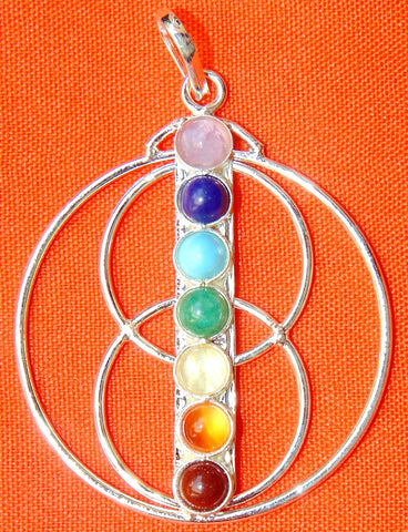 Chakra Triple circles pendant in German silver