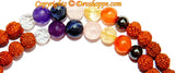 Rudraksha mala with Chakra stone beads for opening Chakras and Chakra healing