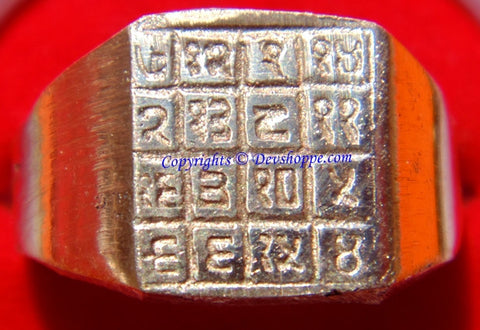 Chautisa yantra ring