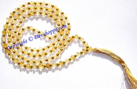 High grade Citrine mala in cutting