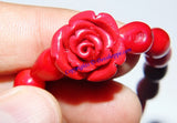 Coral Rose carved bracelet