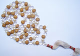 Sandalwood ,Pearl and Crystal combination mala for high blood pressure patients