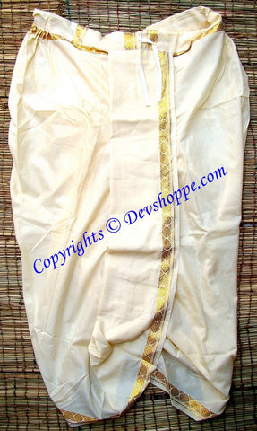 Ready to wear Dhoti White colored ~ just wear like pyjama on pujas / religious occasions