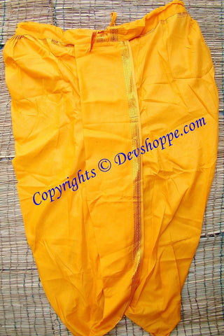 Ready to wear Dhoti Yellow colored - just wear like pyjama on pujas / religious occasions