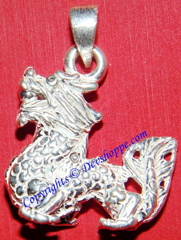 Silver Dragon pendant ~ Chinese good luck charm