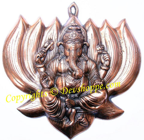 Ganesha on Lotus wall hanging