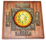 Glass Sri yantra in attractive wooden frame