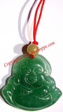 Green Jade Buddhist Laughing buddha Amulet pendant