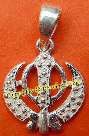 Khanda pure silver pendant 