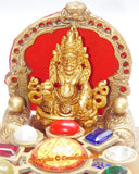 Sri Dhanvarsha Kuber Yantra Chowki with Kubera idol