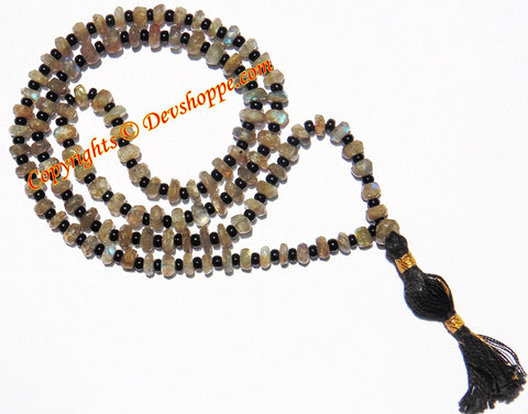 Labradorite faceted beads mala