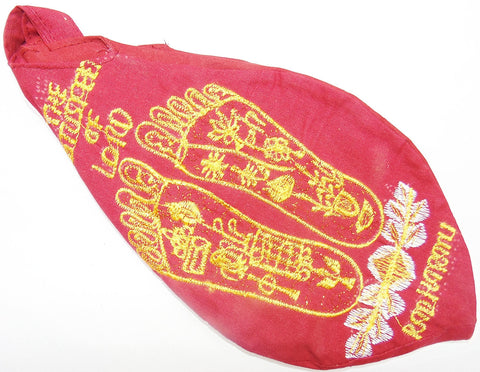 Lotus feet of Sri Krishna Gomukhi japa mala bag - Maroon