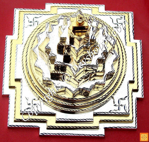 Meru Chakra in Panchdhatu with gold and silver polish for Prosperity , Correct Vastu and Harmony