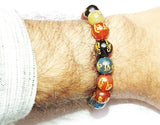 Agate Om Mani Padme Hum mantra bracelet