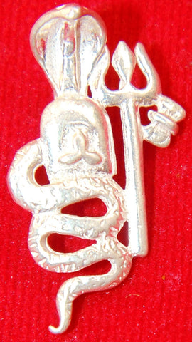 Pure Silver Snake (Naag) , Shivlinga and Trishul pendant