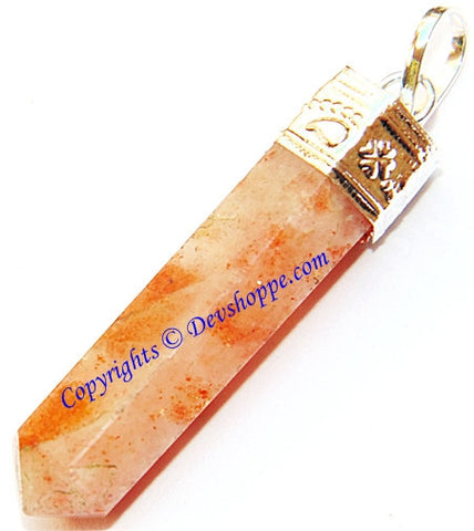 Natural Orange Quartz pencil shaped pendant