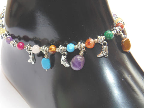 Navratna Anklet - made up from Semi Precious stones