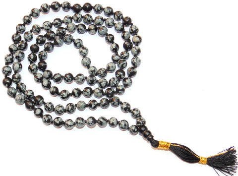 Snowflake Obsidian mala to get rid of Negative energies and for positivity