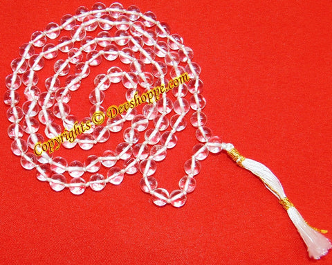 Sphatik (Quartz Crystal) mala of Ordinary quality