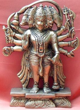 Sri Panchmukhi Hanuman brass idol