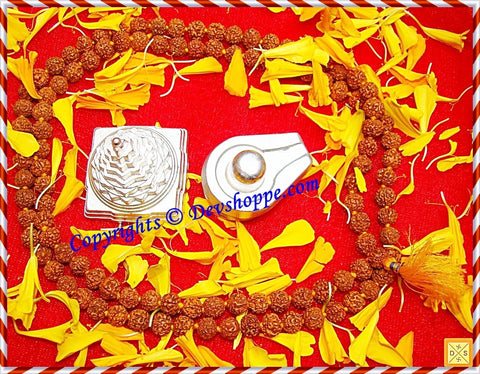 Combo deal 1 - Parad Sriyantra + Parad Shivlinga + Free Rudraksha mala