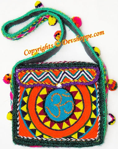 Aum (Om) woolen Shoulder (jhola) bag ~ Design 1