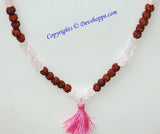 Rudraksha Rose Quartz combination mala