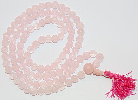 Rose Quartz buddhist style mala for love,happiness and harmony in relations