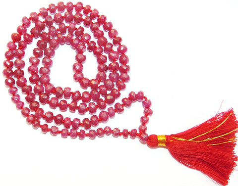 Ruby mala 108+1 beads for Surya