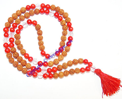 Rudraksha Coral mala