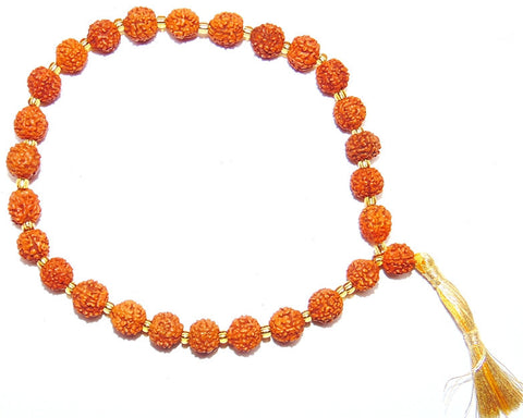 Rudraksha 9 mm sized beads Wrist mala 27+ 1 beads