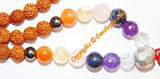 Rudraksha mala with Chakra stone beads for opening Chakras and Chakra healing
