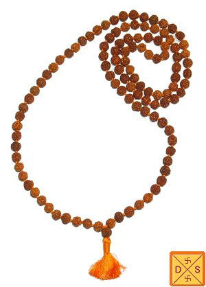 Rudraksha mala 4 mm of Ordinary quality with knots between beads