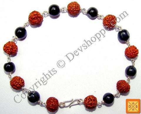 Rudraksha and Cat's Eye Combination Bracelet