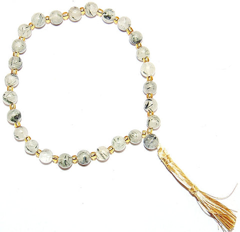 Rutile quartz Wrist mala of 27+1 beads