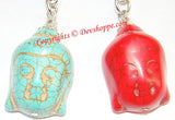 Set of 2 Buddha head Keychains (Keyrings)